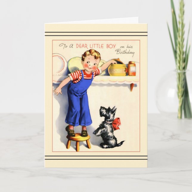 Scottie Dog Cartão de aniversário para um rapaz ou (Frente)