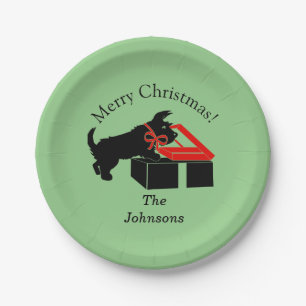 Scottie Dog Christmas — Pratos personalizados de