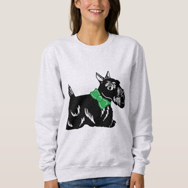 Scottie Dog com um suéter feminino Arco verde (Frente)