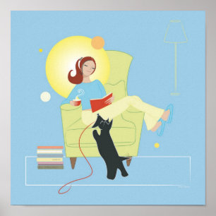 Scottie Gal Reading - Poster