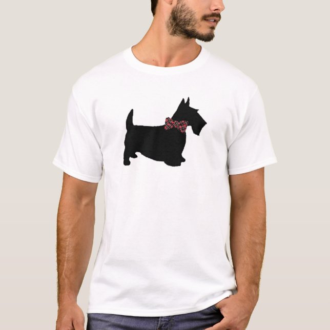 Scottie no t-shirt do laço da xadrez (Frente)