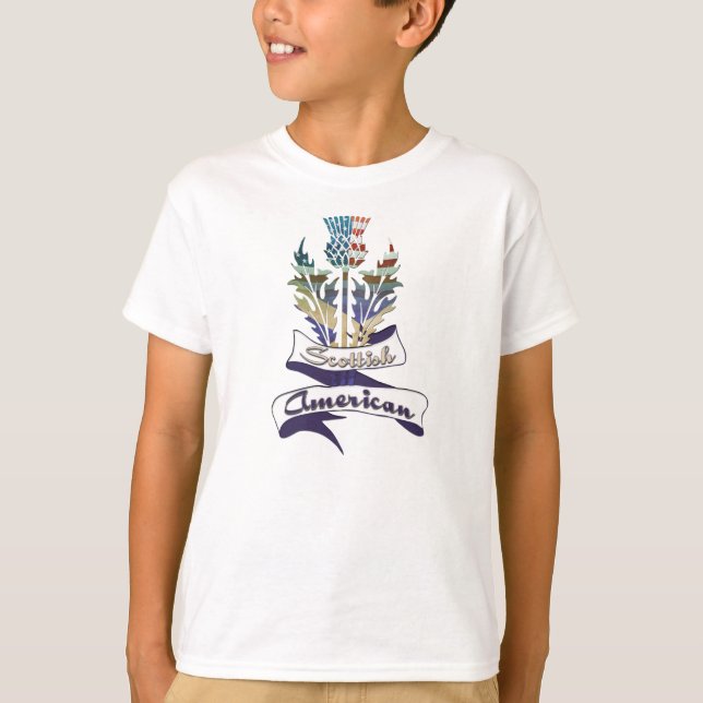 Scottish American Flags - T-Shirts para crianças (Frente)