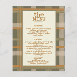 Scottish Celtic Tartan Pattern Wedn Menu