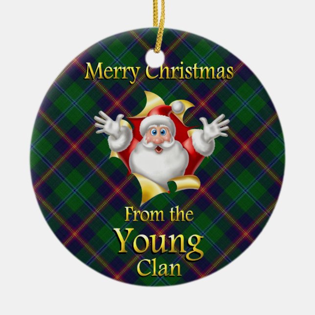 Scottish Clan Young Enfeites de natal (Frente)