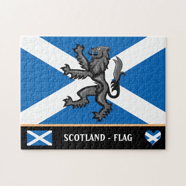 Scottish Flag Quebra-cabeça & Rampant / Escócia (Horizontal)