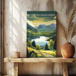 Scottish Highlands Travel Poster Canvas Print Art