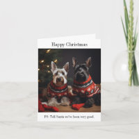 Scottish Terrier Dogs - Feliz Cartão de Natal