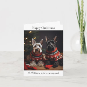 Scottish Terrier Dogs - Feliz Cartão de Natal