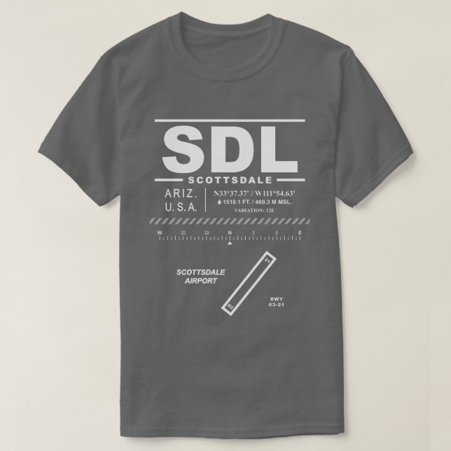 Scottsdale Airport SDL T-Shirt (Frente do Design)