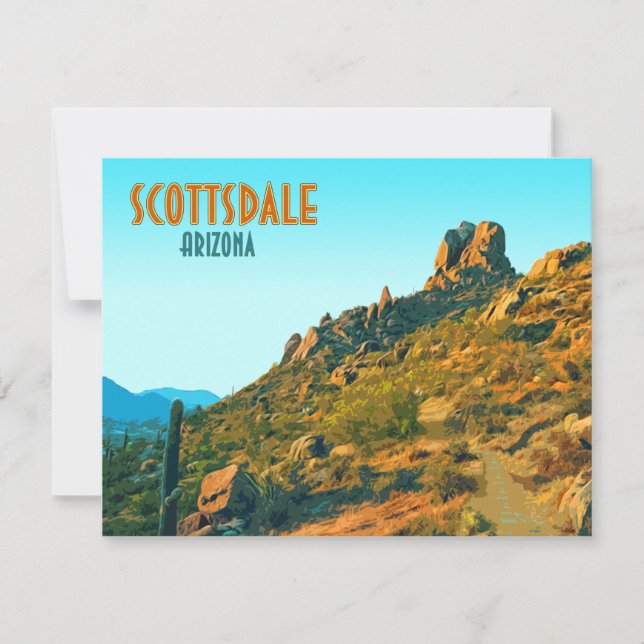 Scottsdale Arizona Cactus e Mountain Flat Card (Frente)