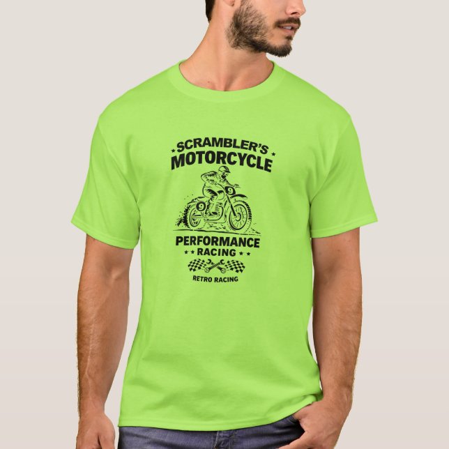 Scramblers Motorcycle Performance Racing T-Shirt (Frente)