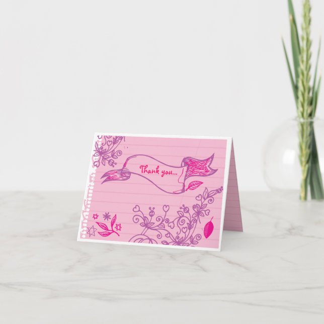 SCRIBBLES no Cartões de agradecimentos dobrado do  (Frente)