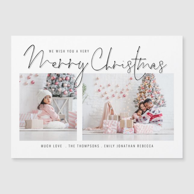 Script 2 Fotos Feliz Natal Magnet (Frente)