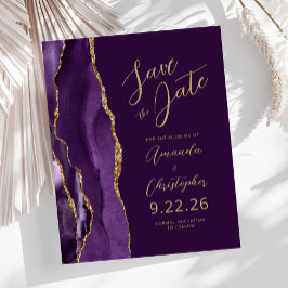 Script Agate Plum Dourado Roxo de Orçamento Salvar