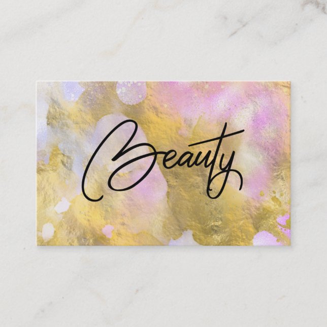 *~* Script BEAUTY Gold Foil Cartão de visita (Frente)