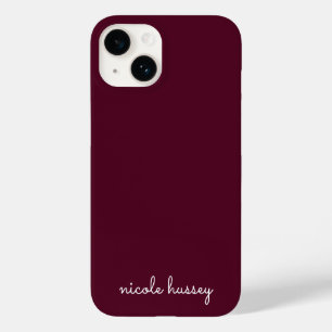 Script Burgundy Na moda Monograma Moderno