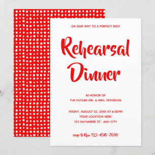 Script Casual Vermelho Convite para Janto de ens