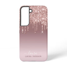 script chic com rosa Dourado brilho com monograma