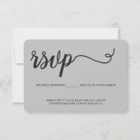 Script Cinza RSVP sem enviar por correio Assento R