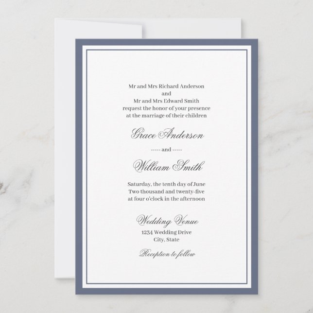 Script Clássico Convite de Casamento de Ambos os P (Frente)