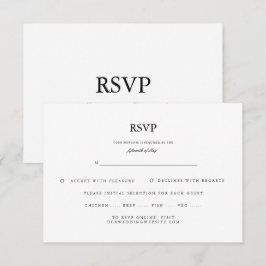 Script Clássico Elegante Preto Branco RSVP Casamen