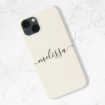 Script de Assinatura de Creme Minimalista Moderno<br><div class="desc">Capas de iphone de Script de Assinatura de Creme Minimalista Moderna. Personalize esta design simples e mínima de capa de telefone com seu nome ou iniciais.</div>