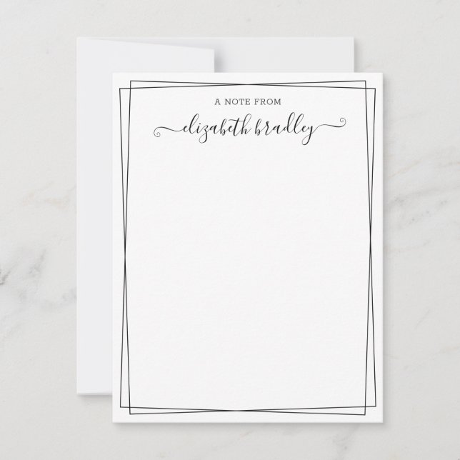 Script De Assinatura Girly Do Cartão De Nota (Frente)