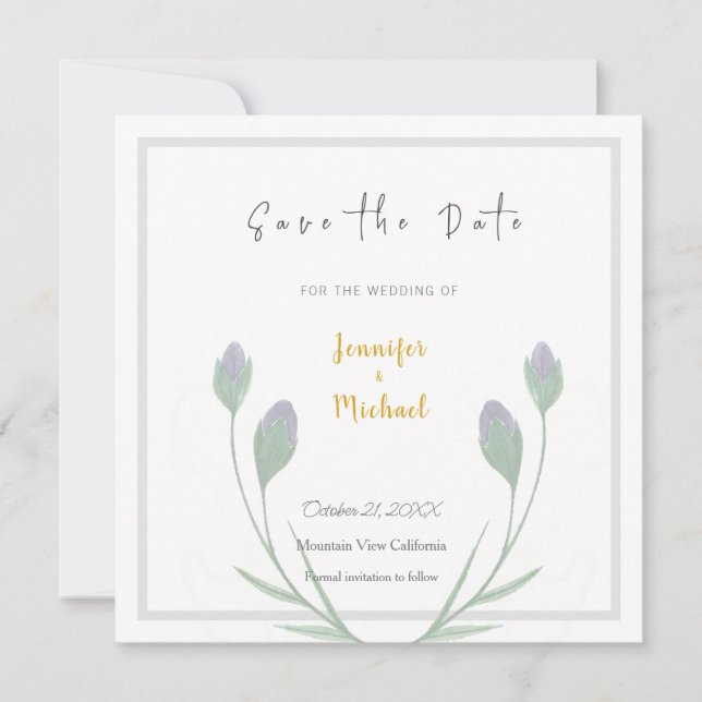 Script de Caligrafia Dourada de Casamento Salvar a (Frente)