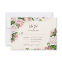 Script de Caligrafia RSVP de Casamento Floral Cor-