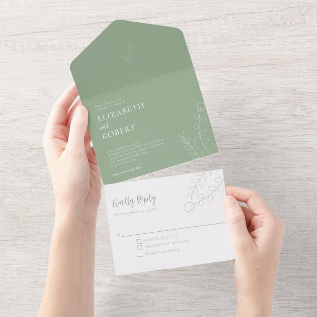 Script de Casamento Floral de Sage Simples Elegant (Aba destacável)