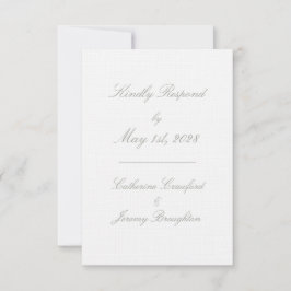 Script de Casamento Linen Branco Clássico em RSVP