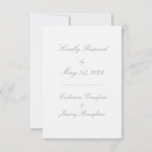 Script de Casamento Linen Branco Clássico em RSVP