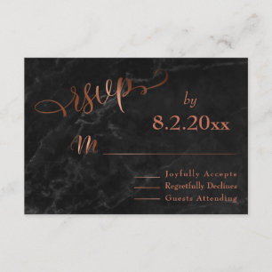 Script de Cobre Elegante com RSVP de Casamento de 