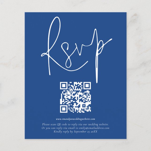 Script de Código QR de Orçamento Casamento RSVP Az (Frente)