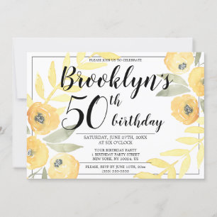 Script de Convites de aniversário Florais Amarelos