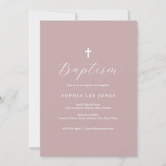 Script Dusty Rosa cor-de-rosa - Convite para Batis
