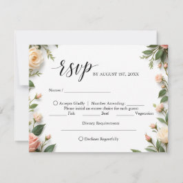 Script Elegante com RSVP de Escolha Floral e Média