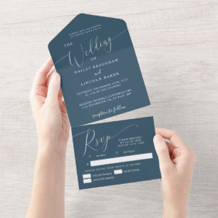 Script Elegante De Casamento Mínimo Teal