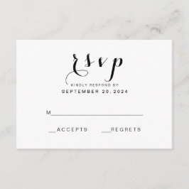 Script Elegante Simples | Cartão RSVP de Casamento