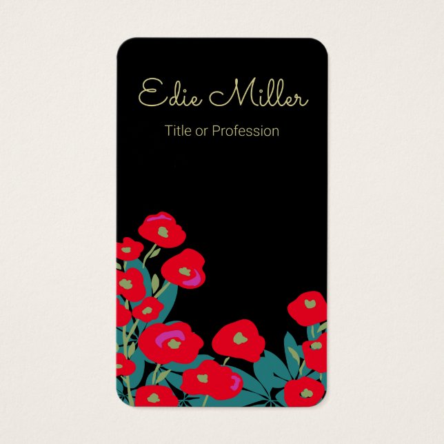 Script Floral Vermelho Elegante (Frente)