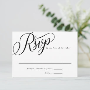 Script Flourar Placa RSVP Moderna de Resposta Pret
