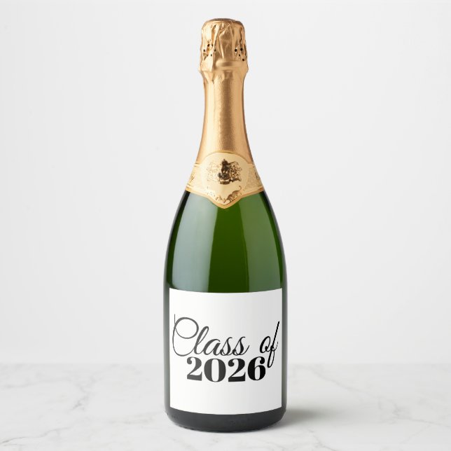 Script Graduation Champagne Pop Label Prop (Frente)