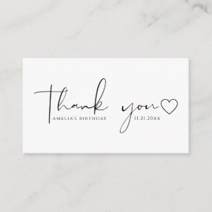 Script Heart Birthday Budget Obrigado Cartões