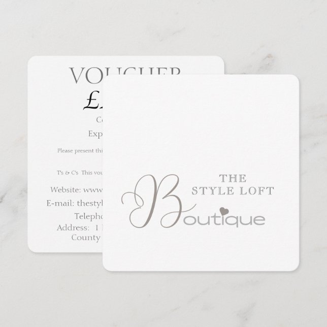 Script Inicial Elegante para Loja Boutique de Marc (Frente/Verso)
