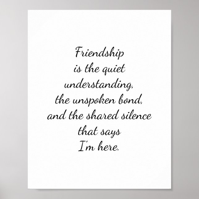 Script Lettering Friendship Quote Art Poster (Frente)