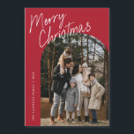 Script Merry Christmas Arch Photo Magnetic Card<br><div class="desc">Script Merry Christmas Arch Magnetic Card apresenta um roteiro divertido e moderno em uma foto arquivada,  juntamente com uma segunda foto no verso e na sala para sua mensagem.</div>