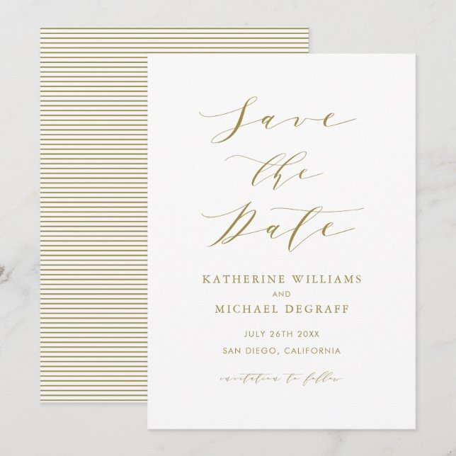 Script Minimalista Dourado Salvar o Anúncio de Dat (Frente/Verso)