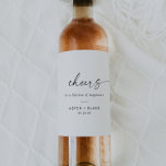 Script Moderno aplaude rótulos de vinho de casamen<br><div class="desc">Estes escritos modernos aplaudem as etiquetas de vinho de casamento são perfeitos para uma recepção de casamento minimalista. O simples design preto e branco apresenta uma tipografia industrial única, com estilo boho moderno. Personalizável em qualquer cor. Mantenha o design mínimo e elegante, como está, ou personalize-o adicionando seus próprios gráficos...</div>