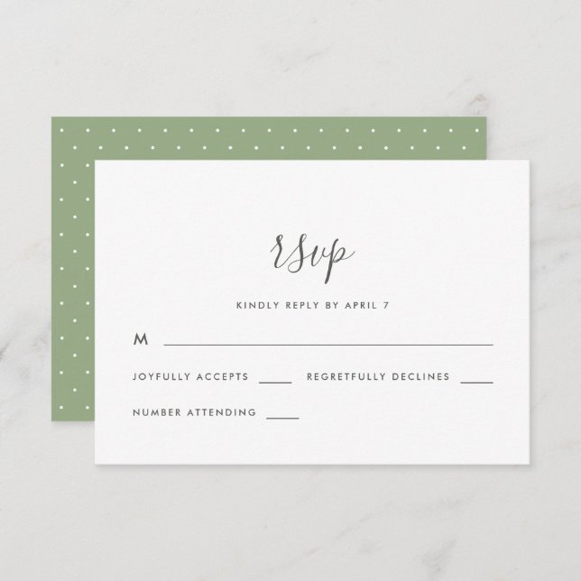Script Moderno com Ponto Casamento Rsvp (Frente/Verso)