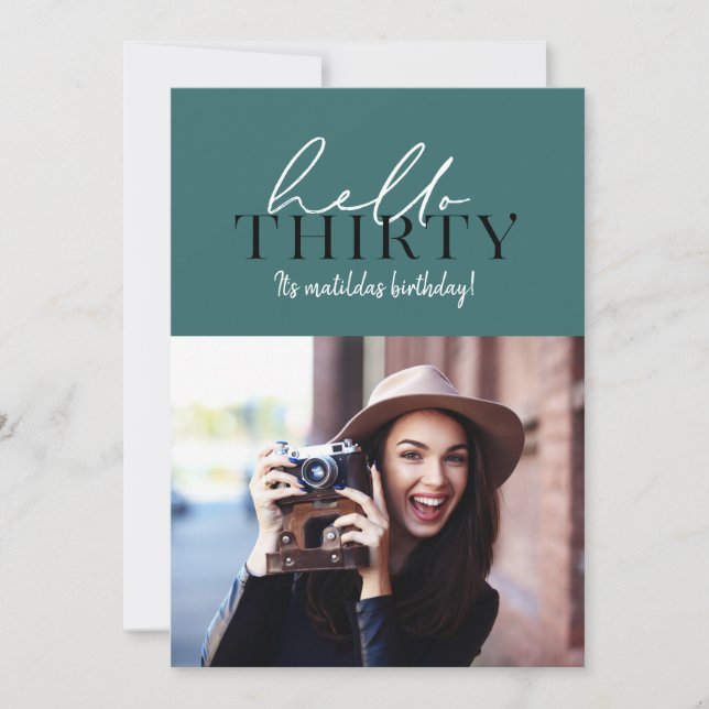 Script moderno e aniversário de 30 anos geométrico (Frente)